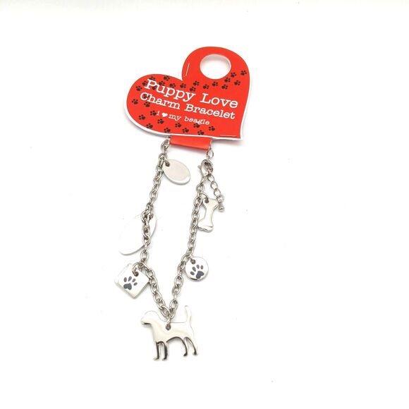 Puppy Love Charm Bracelet Animal  Beagle Charm Friend Love My Remembrance - Picture 3 of 5
